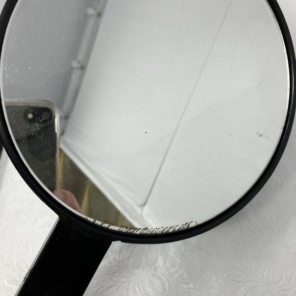 VTG Otagiri Nesting Double Hand Mirror Handles Black Lacquer 11” Diameter Japan - Picture 4 of 10